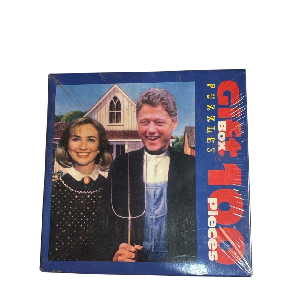 Vintage Arkansas Gothic Bill Hillary Clinton 100pc Jigsaw Puzzle Sealed 8'x10'